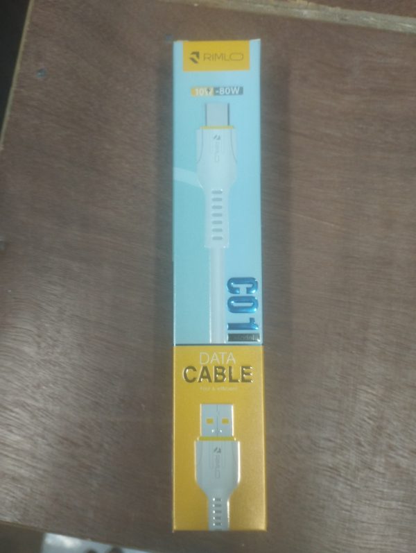 Rimlo Type-C Data Cable for fast charging and data transfer.